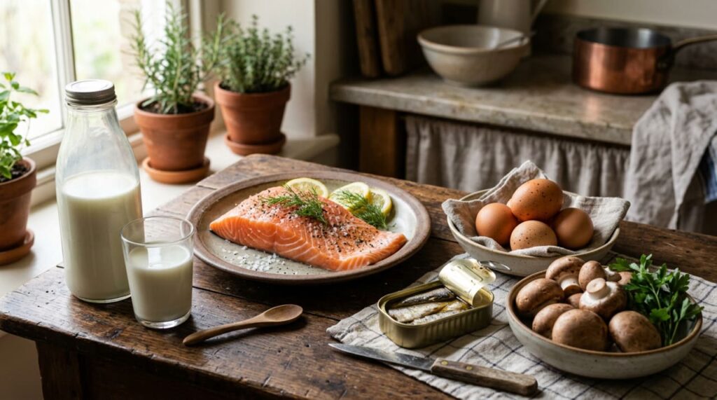 A vitamina que beneficia os ossos e em que alimentos você pode encontrá-la