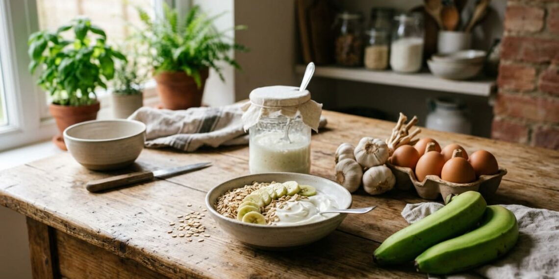De quais nutrientes o intestino precisa para manter a flora saudável e em quais alimentos eles são encontrados?