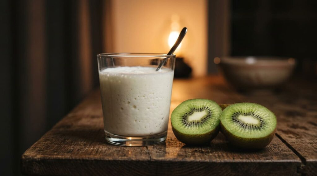 Se você tomar kefir com kiwi, aumentará seus níveis de melatonina e dormirá melhor