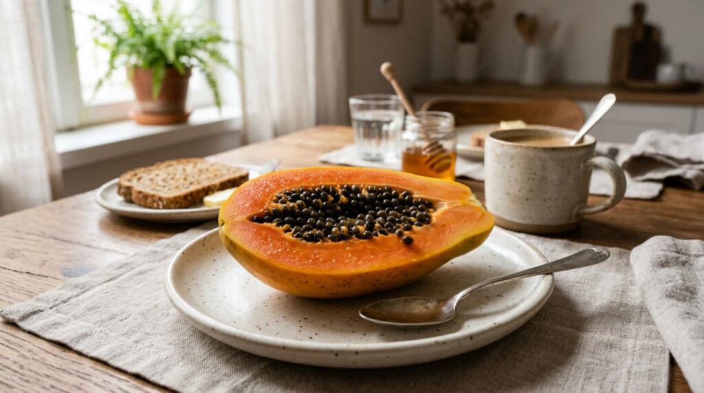 Quais são as propriedades curativas de comer mamão com sementes em jejum?