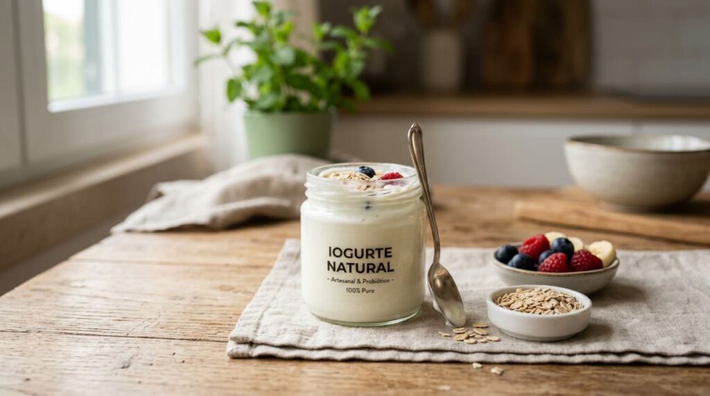 O iogurte natural funciona muito bem para aliviar o inchaço abdominal