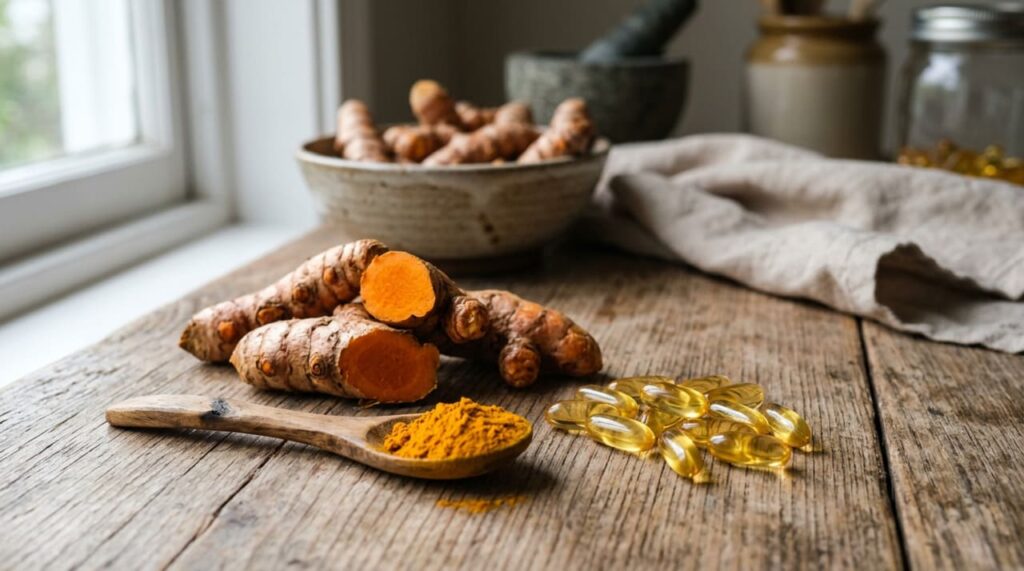 Ômega-3 e cúrcuma são a combinação de suplementos que você pode experimentar para reduzir a inflamação