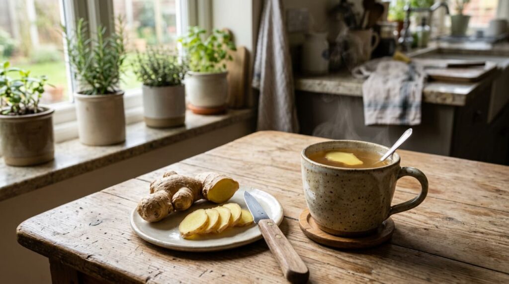A raiz que está associada ao alívio de náuseas, melhora da digestão e redução de dores musculares
