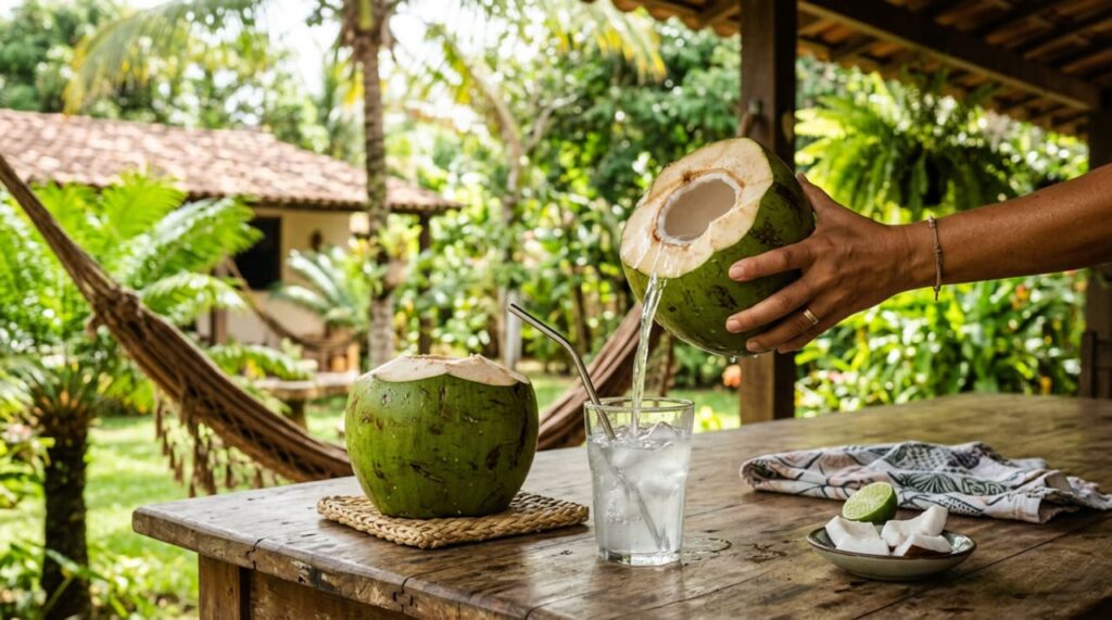Quais são as propriedades curativas de beber água de coco natural em jejum?