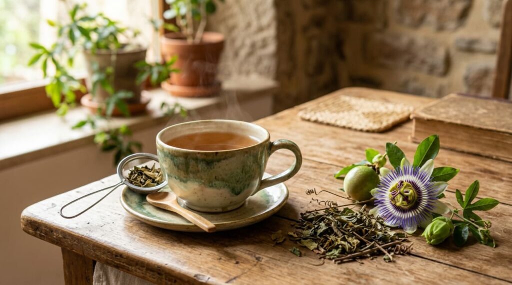 A planta que está associada à melhora do sono, redução da pressão arterial e alívio de cólicas digestivas