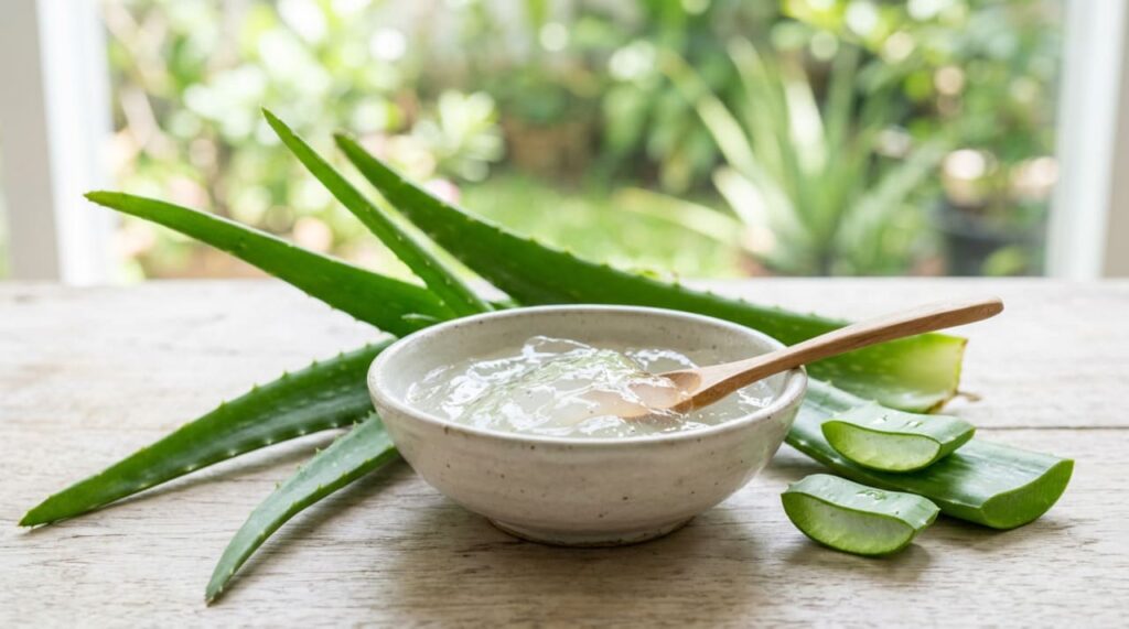 Que alimento ajuda a cicatrizar a mucosa intestinal e como deve ser consumido para ter efeito?