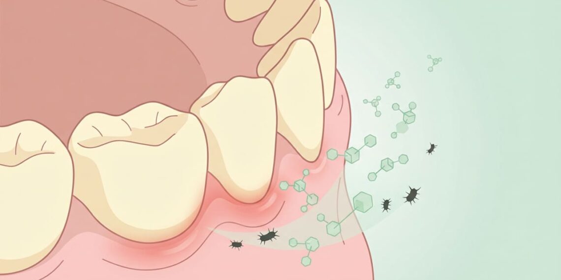 Como o óleo de melaleuca atua para tratar a inflamação crônica na gengiva e diminuir o risco de perda óssea?