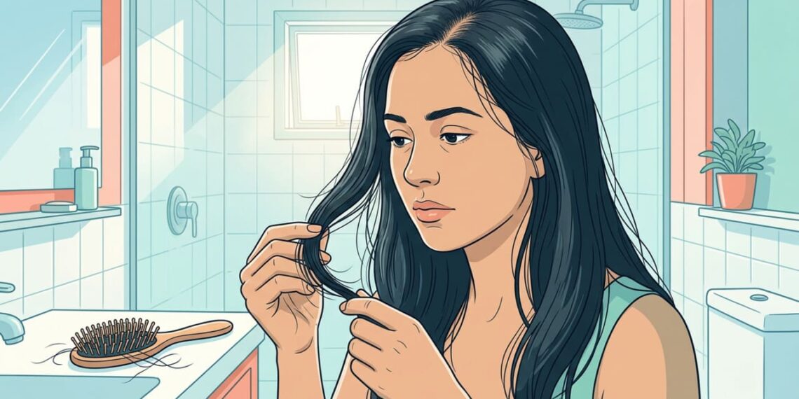 A queda de cabelo não se deve apenas à genética, mas sim à deficiência de ferritina, que compromete o ciclo de crescimento dos fios