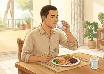 Beber água durante ou fora das refeições: o que os especialistas recomendam para melhorar a digestão