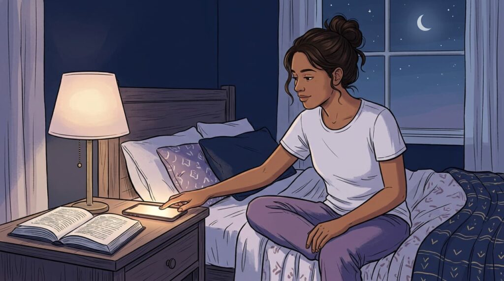 Deve-se evitar telas uma hora antes de dormir para facilitar a liberação de melatonina