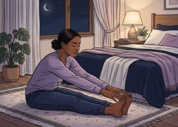 Deve-se fazer alongamento antes de dormir para facilitar a recuperação muscular durante a noite