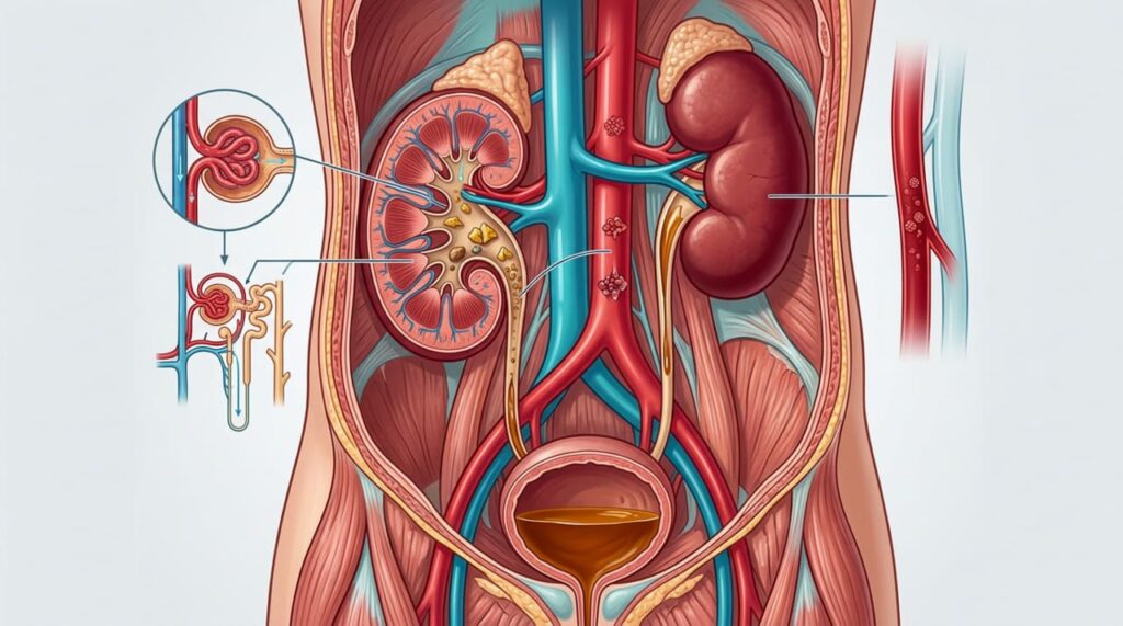 A falta de hidratação adequada está relacionada ao acúmulo de resíduos metabólicos nos rins e no sangue