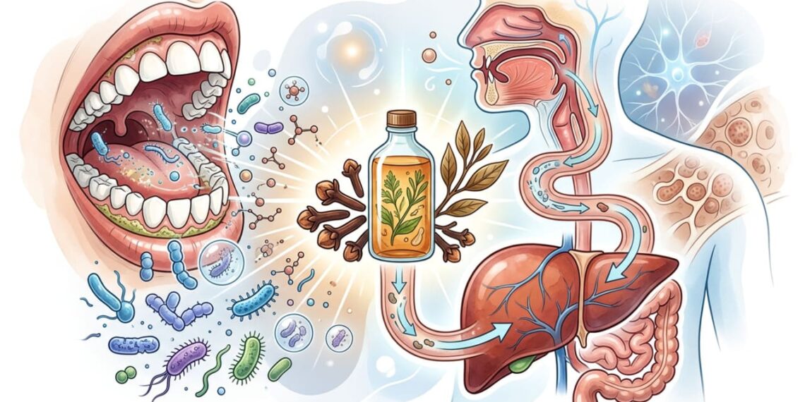 O enxaguante natural de cravo que reduz o risco de bactérias na boca viajarem para o fígado