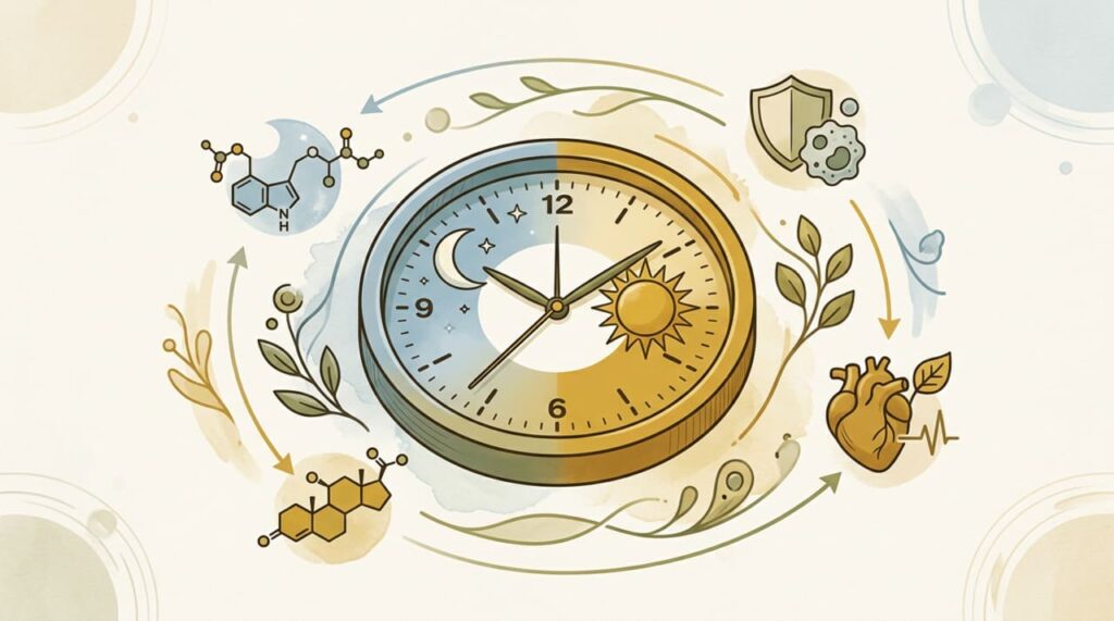 O hábito de dormir e acordar sempre no mesmo horário é uma prática circadiana que estabiliza hormônios e prolonga a saúde