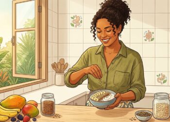 Com que alimentos devo combinar a linhaça para promover o equilíbrio hormonal e a saúde intestinal?