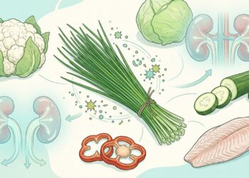 Com que alimentos devo combinar a cebolinha para promover a saúde dos rins?