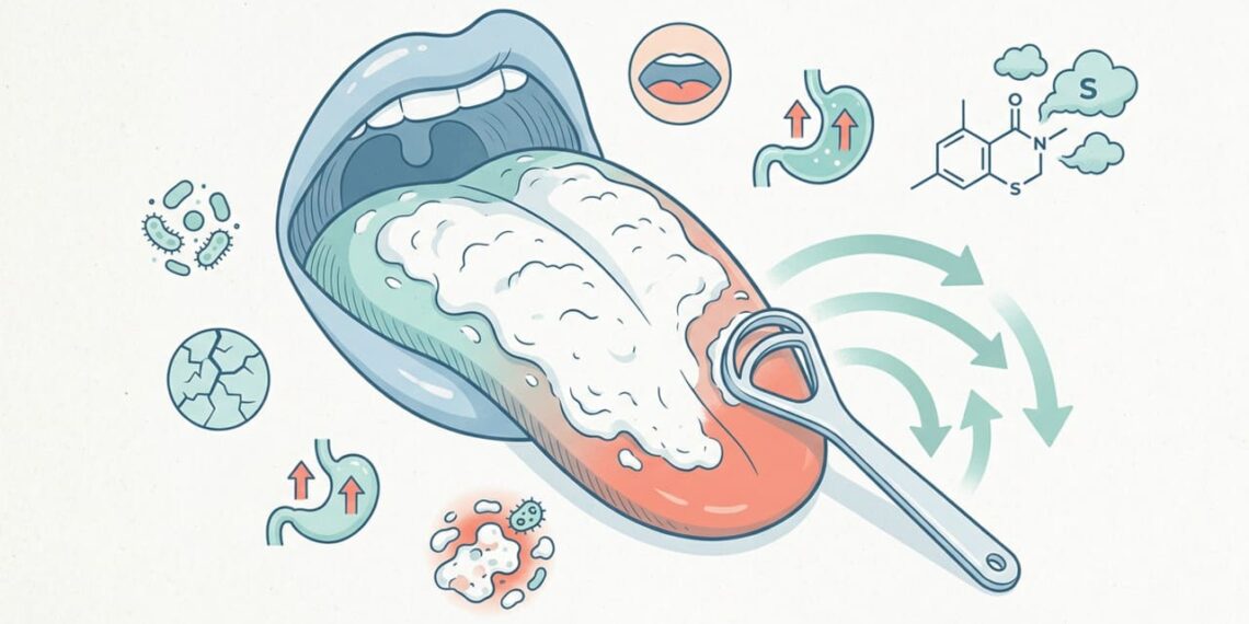 É normal a língua apresentar saburra branca com frequência? Especialistas revelam três motivos principais: fique atento se notar mau hálito persistente ou ardência
