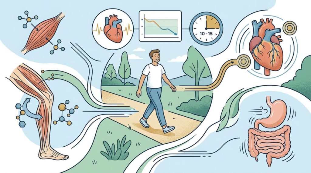 A caminhada leve após o jantar é um hábito de movimento que melhora o controle glicêmico e protege o coração