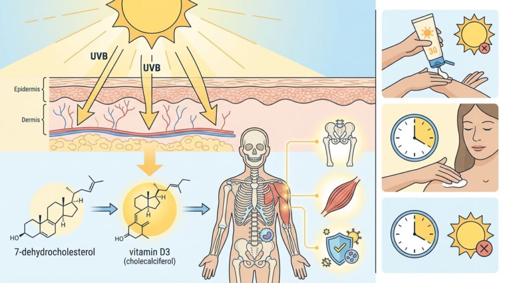 Exposição solar e vitamina D: qual o tempo diário recomendado para atingir níveis adequados sem risco à pele?