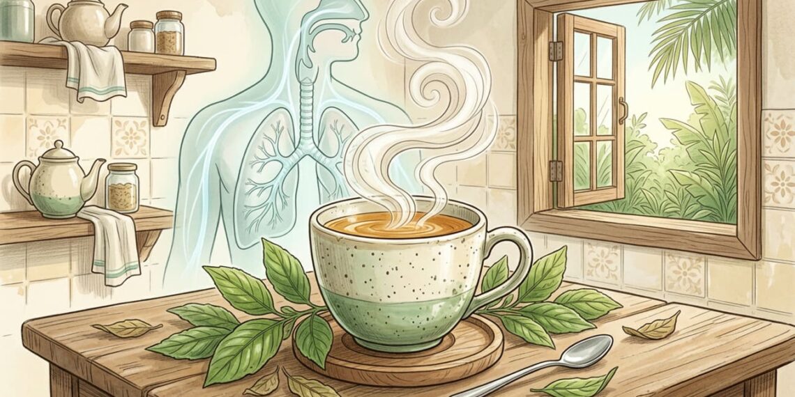 Chá expectorante feito com uma planta medicinal comum no nordeste brasileiro alivia tosse, bronquite e congestão respiratória