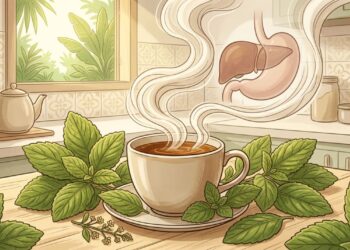 Chá digestivo feito com uma erva cultivada em quintais brasileiros alivia gastrite, intestino preso e inchaço abdominal