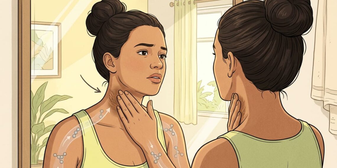 Uma das maneiras de identificar resistência à insulina é através do escurecimento da pele nas dobras do pescoço e das axilas