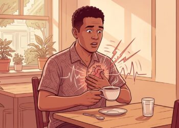 Como é a palpitação causada pelo consumo de cafeína e como diferenciá-la de uma arritmia cardíaca?