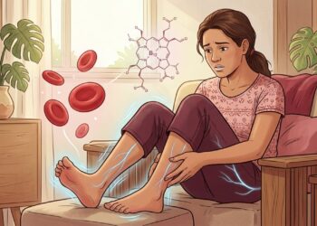 Uma das maneiras de identificar deficiência de vitamina B12 é através da sensação de formigamento nos pés e da palidez nos lábios