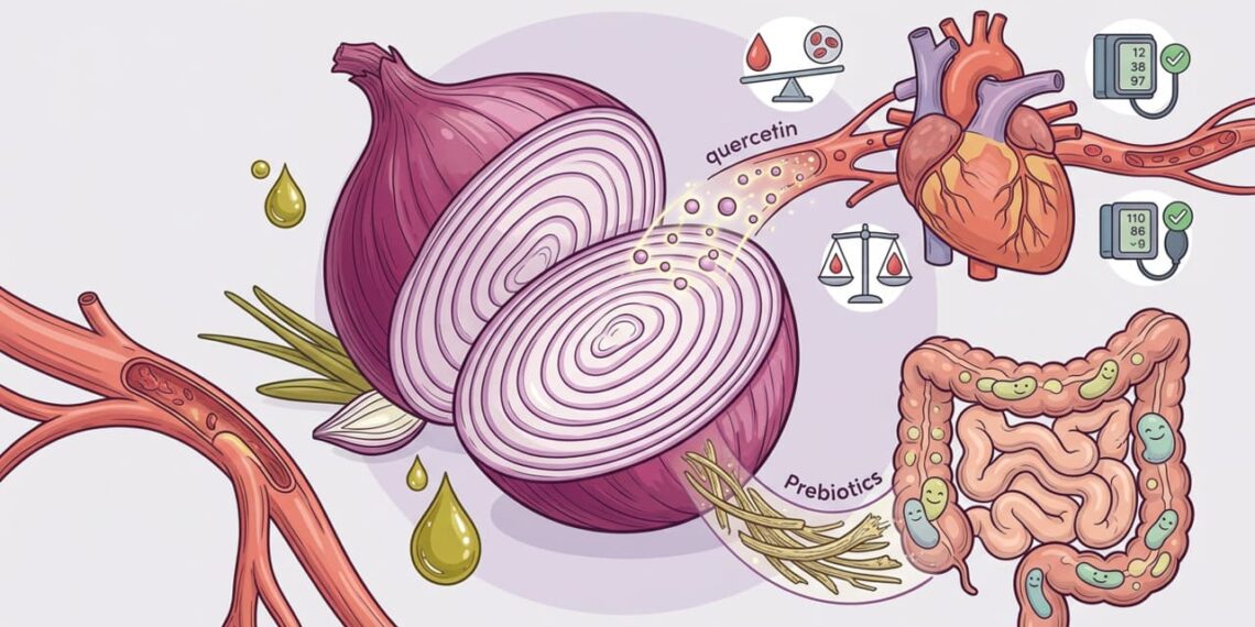 O que a cebola crua faz ao sistema cardiovascular e à microbiota intestinal