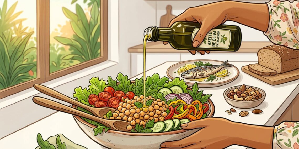 Como a dieta mediterrânea pode proteger o fígado gorduroso e reduzir inflamação metabólica