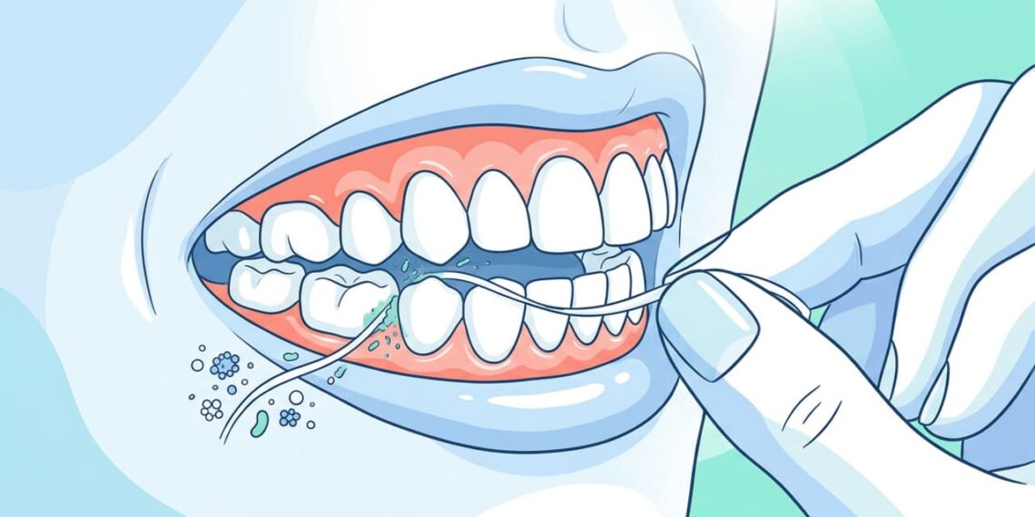 O fio dental remove biofilme bacteriano em regiões que a escova não alcança e previne doenças sistêmicas