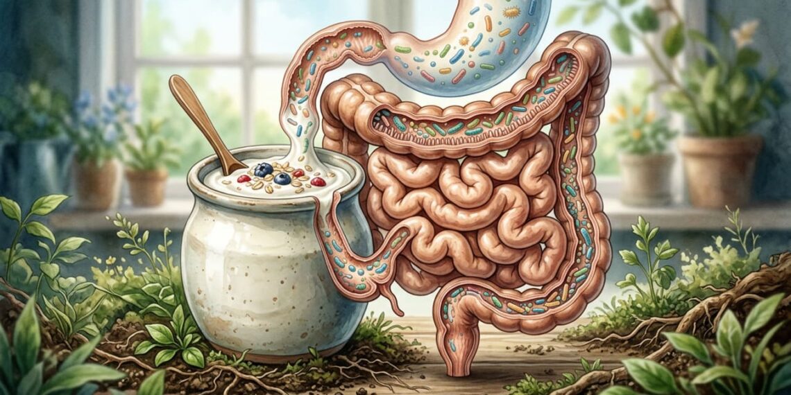 O iogurte natural funciona muito bem para aliviar o inchaço abdominal