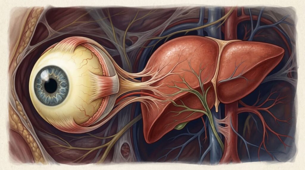 Os sintomas de problemas no fígado que se manifestam nos olhos