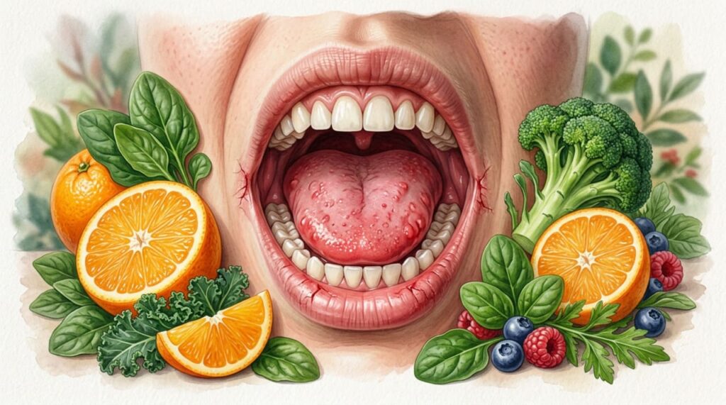 Os sintomas de deficiência de vitaminas que se manifestam na boca