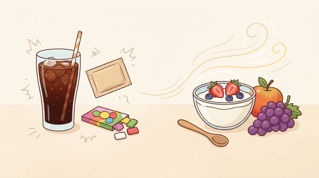 Intestino inflamado e adoçantes artificiais: qual o impacto e por que devem ser evitados?