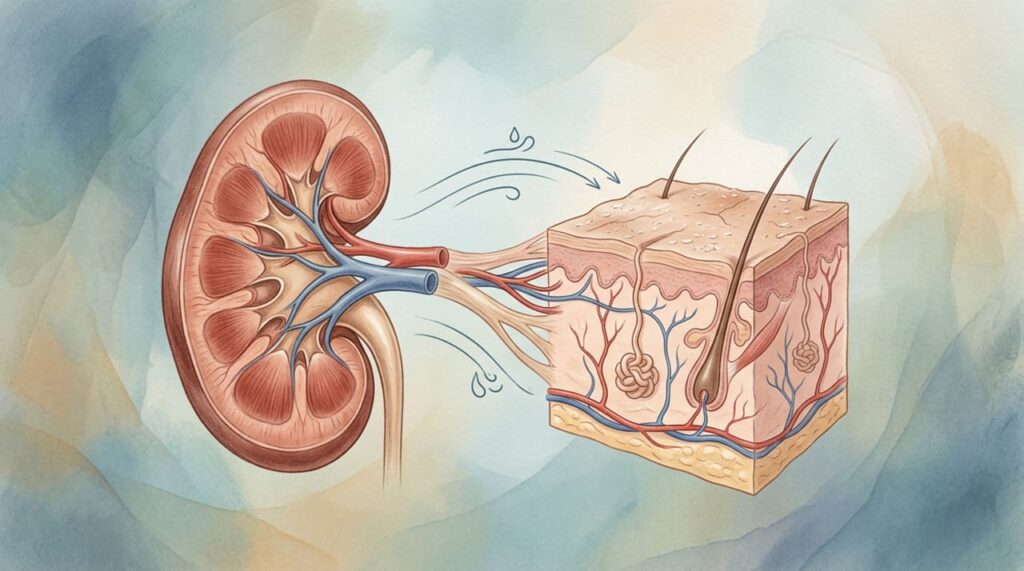 Os sintomas de insuficiência renal que se manifestam na pele