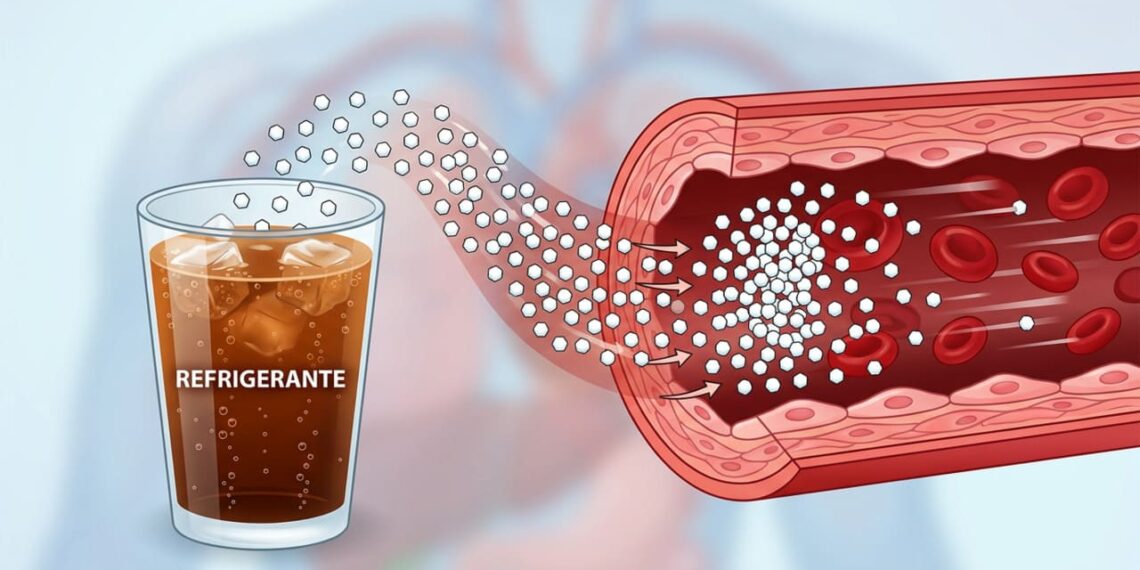 Quanto tempo leva para o refrigerante ser absorvido e afetar o açúcar no sangue?