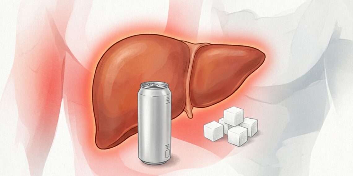 Qual é o risco de inflamação no fígado ao consumir bebidas energéticas em excesso