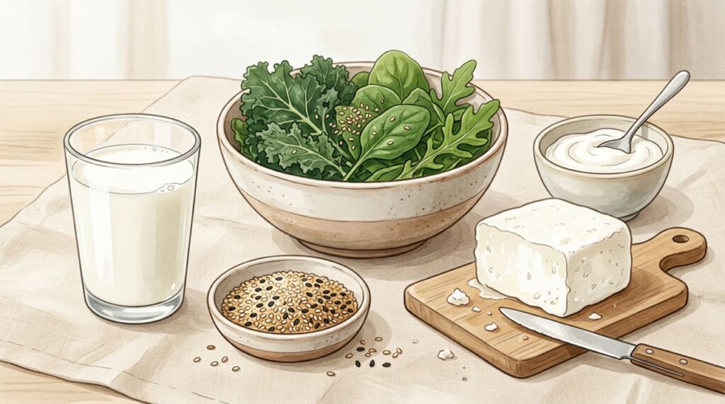 A falta de cálcio não se deve apenas ao baixo consumo de laticínios, mas sim ao excesso de cafeína que aumenta sua excreção urinária