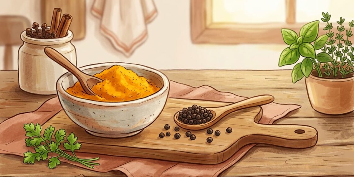 Se você tomar cúrcuma com pimenta-do-reino, aumentará a absorção de curcumina e reduzirá a inflamação no corpo