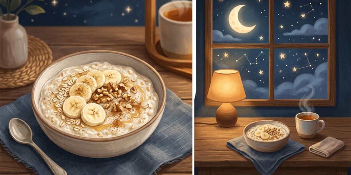 Se você comer banana com aveia antes de dormir, aumentará sua produção de serotonina e acordará mais descansado