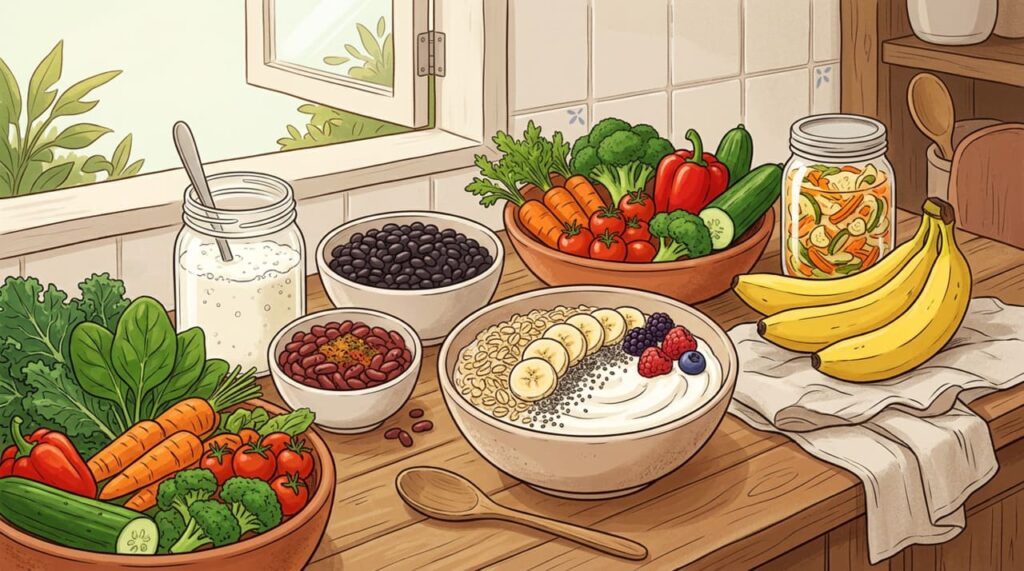 Alimentos que participam do equilíbrio da microbiota intestinal