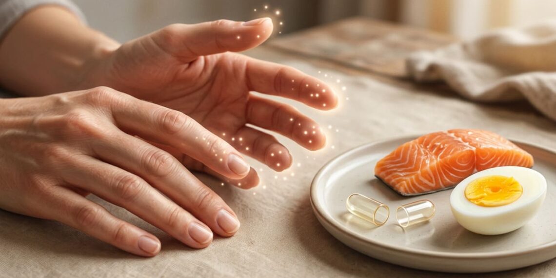 Sentir formigamento nas mãos de vez em quando, como ao acordar em uma posição ruim, nem sempre é sinal de problema. Mas quando a sensação vira algo frequente, repetitivo ou constante, a causa pode ir além da postura. Uma das deficiências mais ligadas a esse sintoma é a de vitamina B12, nutriente essencial para a saúde dos nervos e para o bom funcionamento do sangue. Por que a falta de vitamina B12 causa formigamento A vitamina B12 participa da proteção dos nervos. Quando ela está baixa, os sinais nervosos podem ficar prejudicados, o que favorece sintomas como dormência, agulhadas e formigamento, principalmente nas mãos e nos pés. Esse quadro pode aparecer aos poucos e ser confundido com má circulação, cansaço ou até com postura inadequada. Por isso, quando o sintoma persiste, vale investigar a causa real. Sinais que podem acompanhar o formigamento O formigamento constante raramente aparece sozinho quando há deficiência de vitamina B12. Outros sinais podem surgir junto e ajudar a levantar essa suspeita. Cansaço frequente Fraqueza sem motivo claro Palidez Dificuldade de equilíbrio Falhas de memória ou confusão Dor ou ardência na língua Cena mostra mãos e suplemento de vitamina B12 ligados ao formigamento persistente Quem tem mais risco de desenvolver essa deficiência A falta de B12 pode acontecer por baixa ingestão, mas também por dificuldade de absorção. Isso significa que nem sempre a pessoa está comendo mal. Em muitos casos, o problema está no intestino, no estômago ou no uso de certos remédios por longos períodos. Idosos Vegetarianos e veganos sem suplementação adequada Pessoas com gastrite autoimune ou anemia perniciosa Quem fez cirurgia bariátrica Usuários prolongados de metformina ou remédios para acidez O que um estudo científico mostra sobre B12 e neuropatia A relação entre vitamina B12 e sintomas nos nervos é sustentada pela literatura científica. Segundo a revisão sistemática com metanálise Association between neuropathy and B-vitamins, publicada no European Journal of Neurology, pessoas com neuropatia periférica apresentaram níveis mais baixos de vitamina B12 do que os grupos de comparação em vários estudos analisados. Esse tipo de evidência não prova que todo formigamento seja causado por deficiência, mas reforça que a B12 deve ser investigada quando o sintoma é persistente. Você pode ler o estudo em PubMed. Identificando a Deficiência de Vitamina B12 através do Formigamento Quando o sintoma merece atenção médica Formigamento constante nas mãos não deve ser ignorado, principalmente quando dura semanas, piora com o tempo ou vem junto com fraqueza, perda de força, cansaço intenso ou dificuldade para caminhar. Nesses casos, o ideal é procurar avaliação médica para investigar vitamina B12 e outras possíveis causas. Para complementar a leitura, veja também este conteúdo interno do Tua Saúde sobre o tema neste link. Atenção: este conteúdo é apenas informativo e não substitui a avaliação de um médico. Se o formigamento é frequente, persistente ou vem acompanhado de outros sintomas, procure orientação médica profissional.