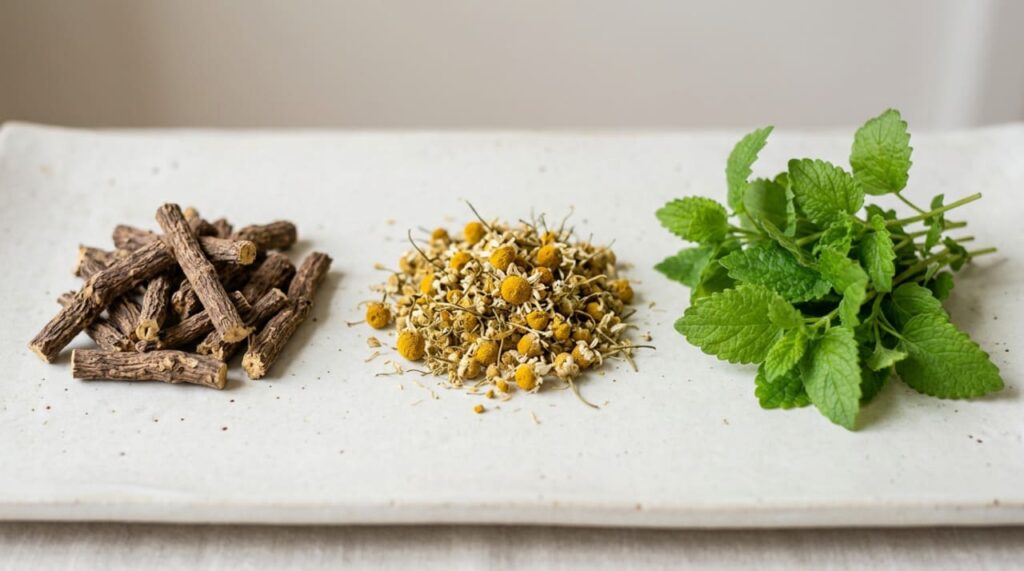 Que chá ajuda a aliviar a inflamação no estômago e como ele deve ser preparado corretamente?