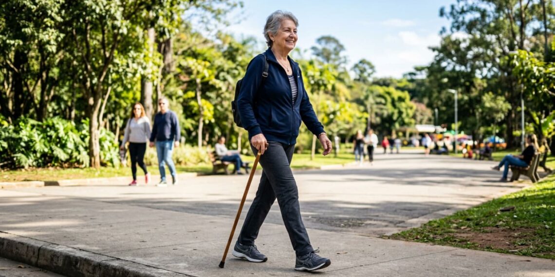 Caminhada sozinha não previne a fraqueza nas pernas após os 70 anos