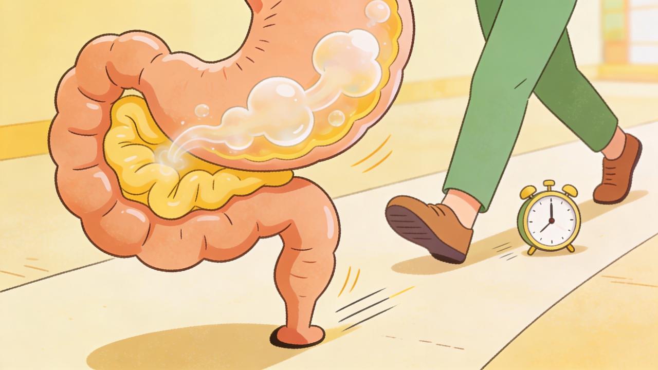 Caminhar após comer pode ajudar na eliminação dos gases intestinais.