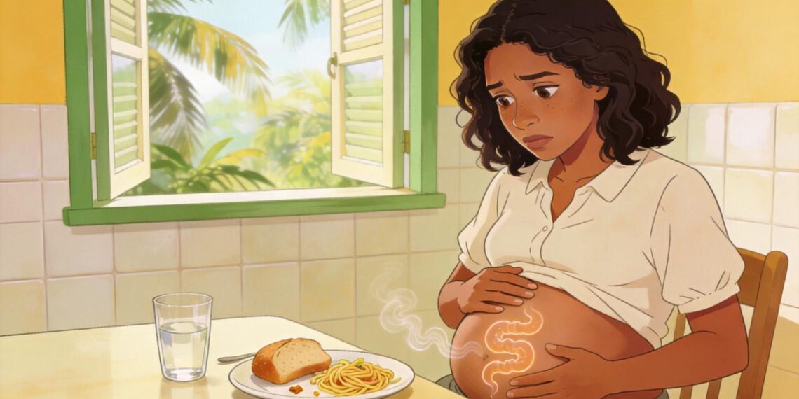 Inchaço abdominal constante não é apenas excesso de comida, pode ser sinal de disbiose intestinal ou intolerância ao glúten