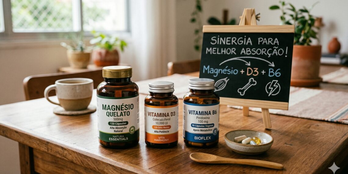 Combinar magnésio com vitamina D e B6 pode aumentar a absorção e melhorar os resultados no organismo