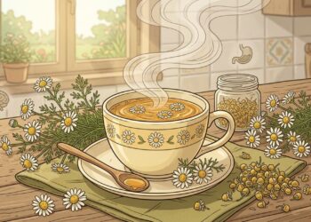 Chá de camomila como calmante comprovado para o sistema nervoso e anti-inflamatório para o estômago