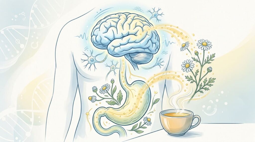 Chá de camomila como calmante comprovado para o sistema nervoso e anti-inflamatório para o estômago